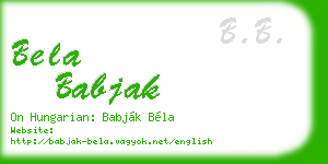 bela babjak business card